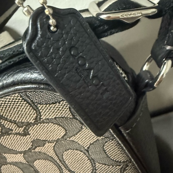 COACH Mini Jamie Camera Bag & Wallet Signature Jacquard Silver/Smoke Black C0927 - Picture 10 of 16